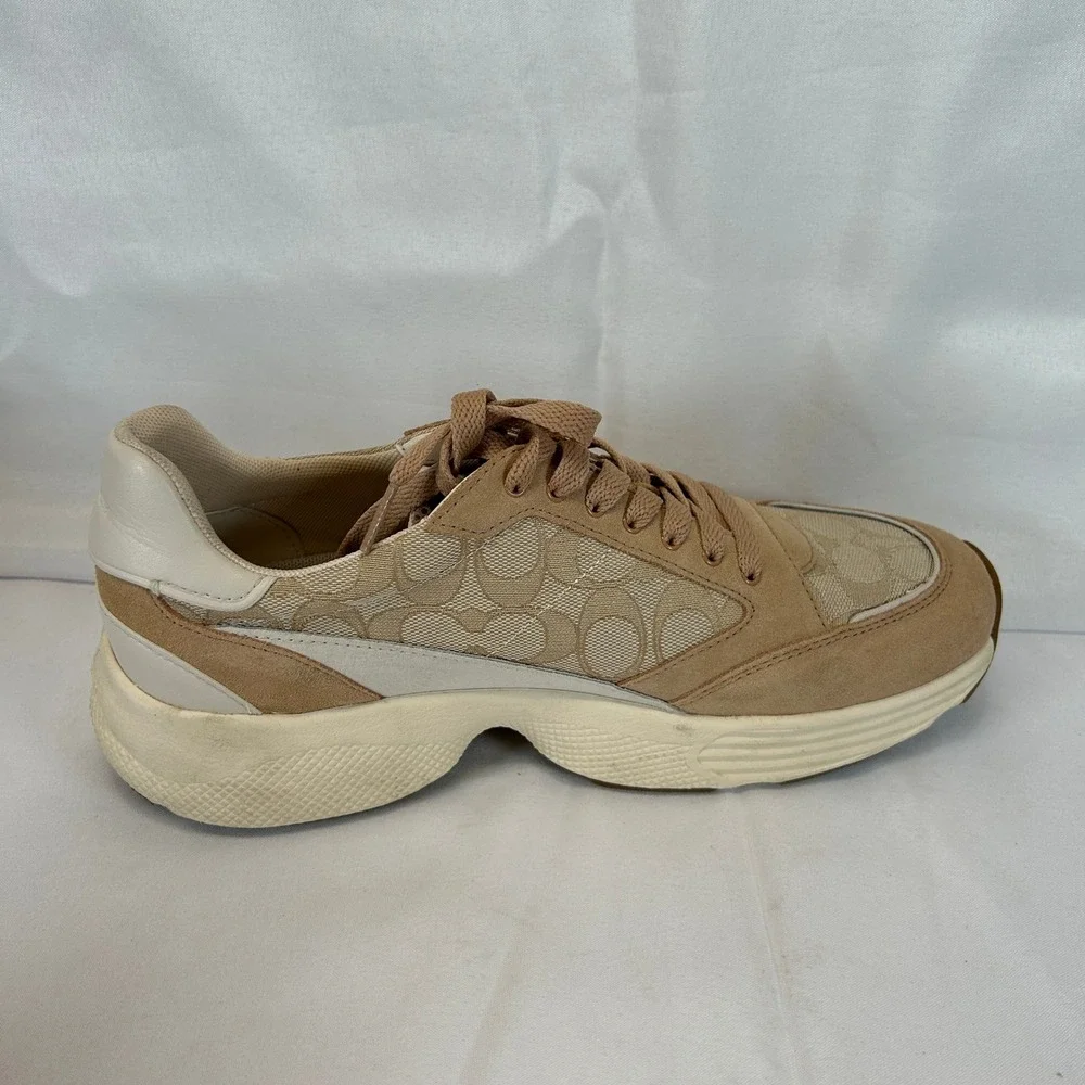 Coach C152 Sig Tech Runner Light Khaki Chalk G5057 Womens 11 B Sneaker